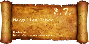 Margulies Tibor névjegykártya